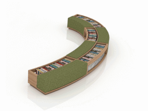 Curved Low-Profile Storage Sofa C-667-1
