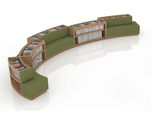 Curved High-Back Storage Sofa C-667